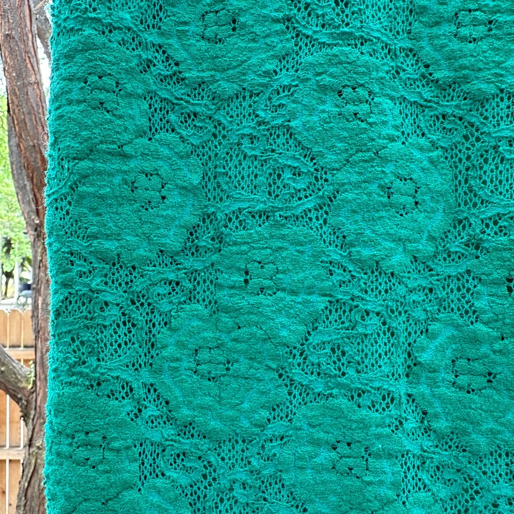 Anthropologie Maeve Floral Lace Midi Skirt size Small Green Turquoise Teal - Picture 7 of 16